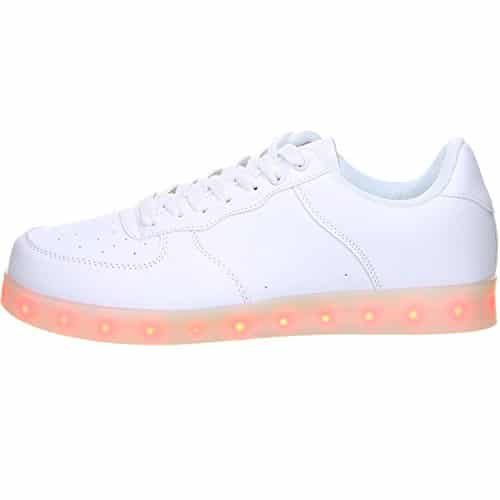 Schuhe-Trentasette Damen Herren LED Licht Farbwechsel Sneaker weiß, Größe:38;Farbe:Weiß - 5