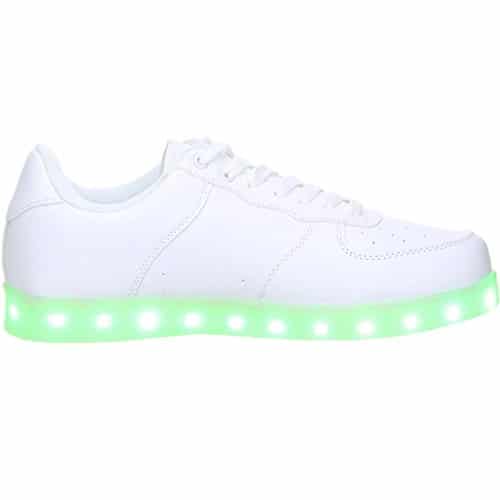 Schuhe-Trentasette Damen Herren LED Licht Farbwechsel Sneaker weiß, Größe:38;Farbe:Weiß - 6
